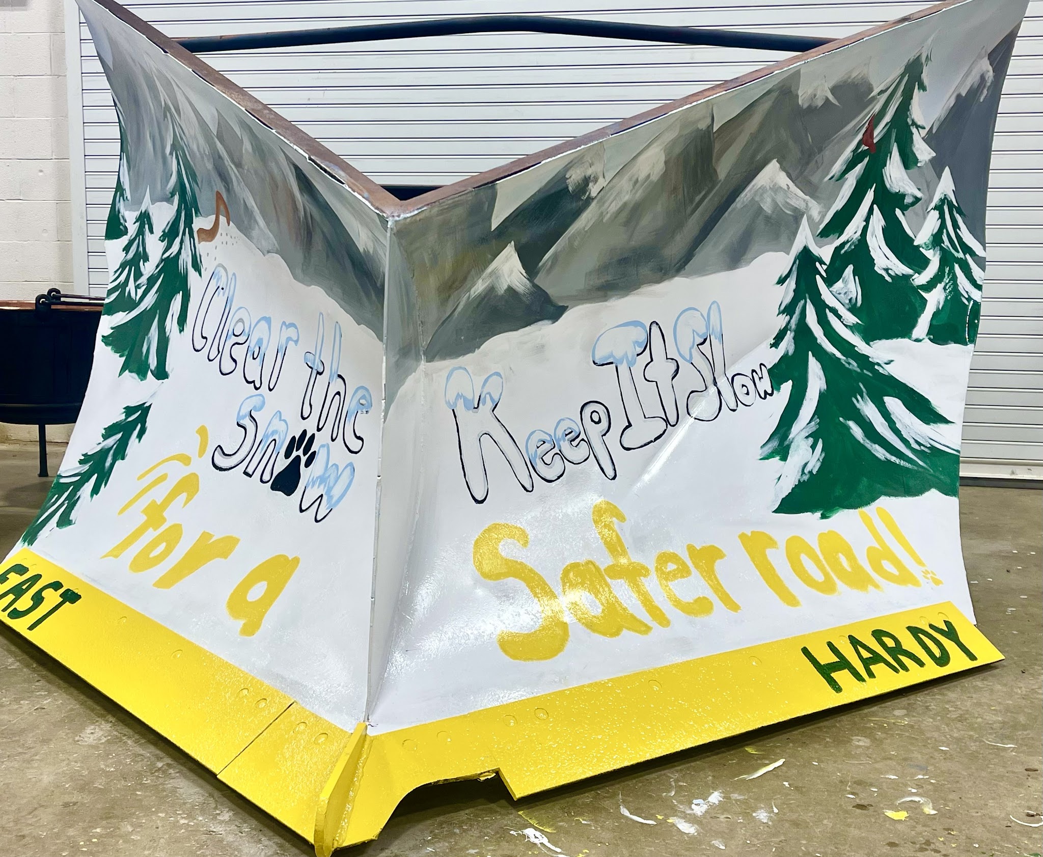 East Hardy High School painted plow