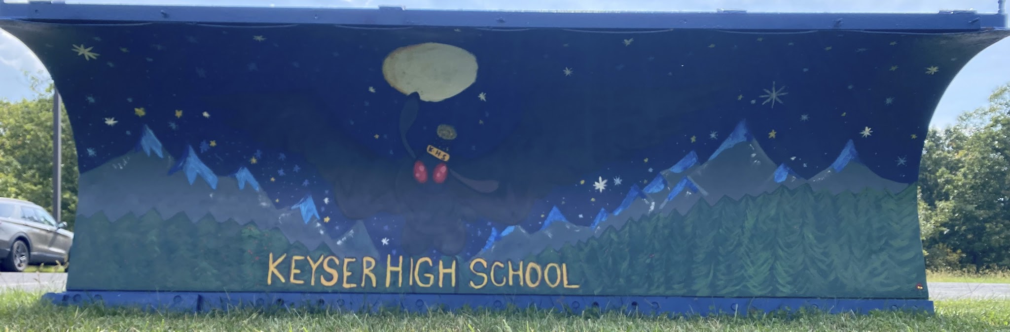 Keyser High School painted plow