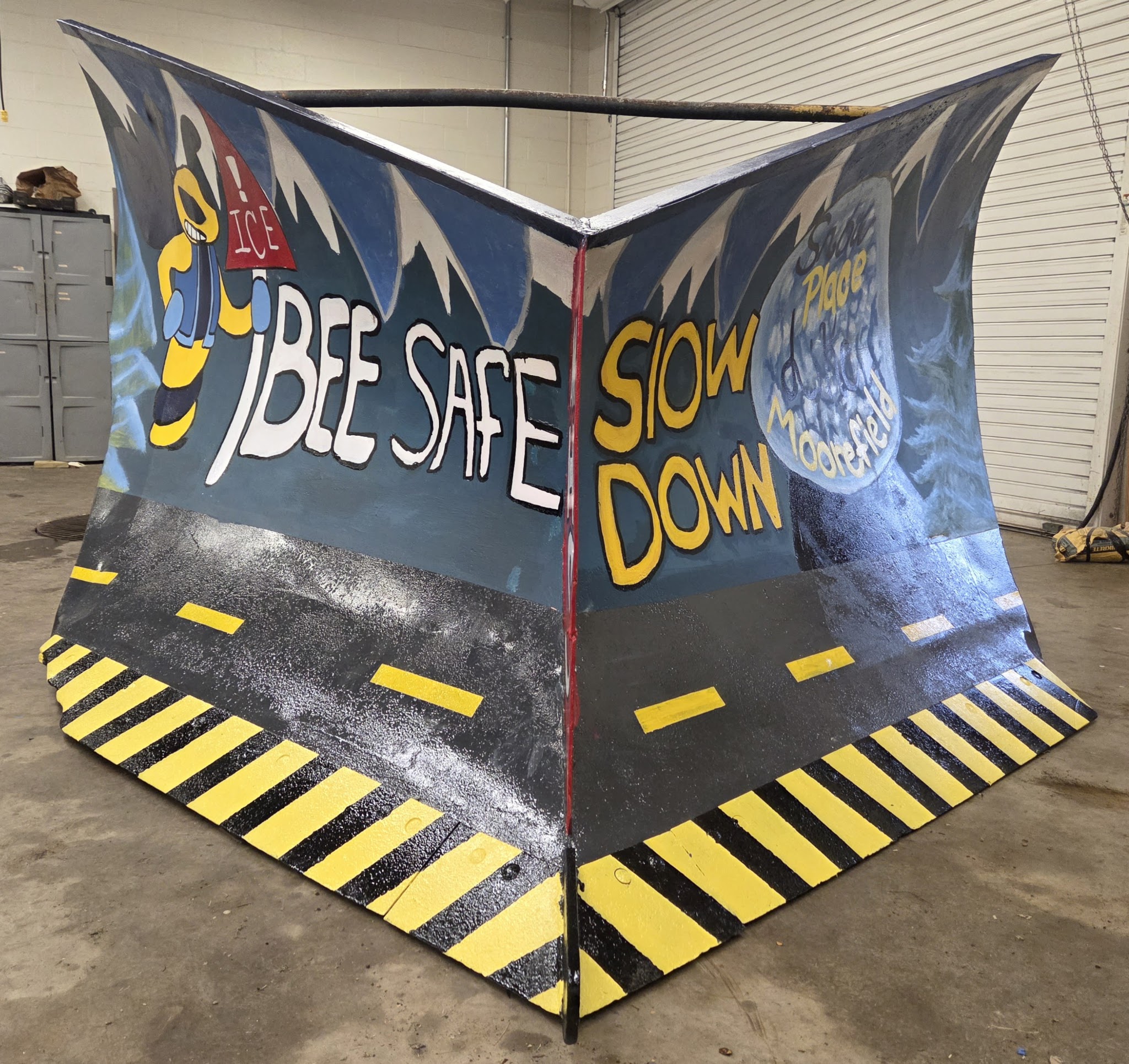 Moorefield High School painted plow
