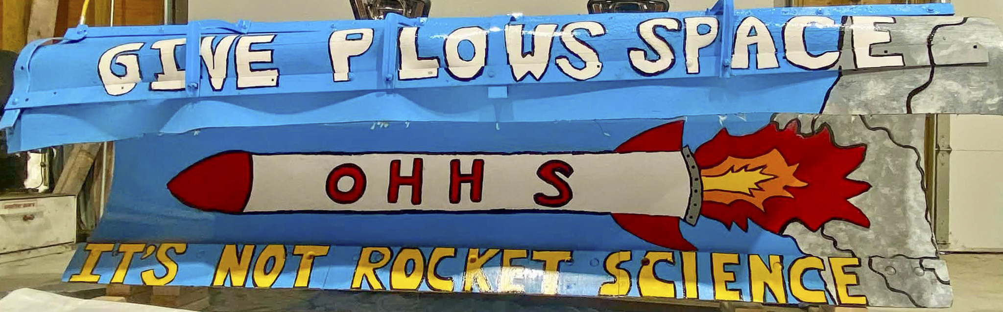 Oak Hill High School Aerospace Engineering CTE Program painted plow