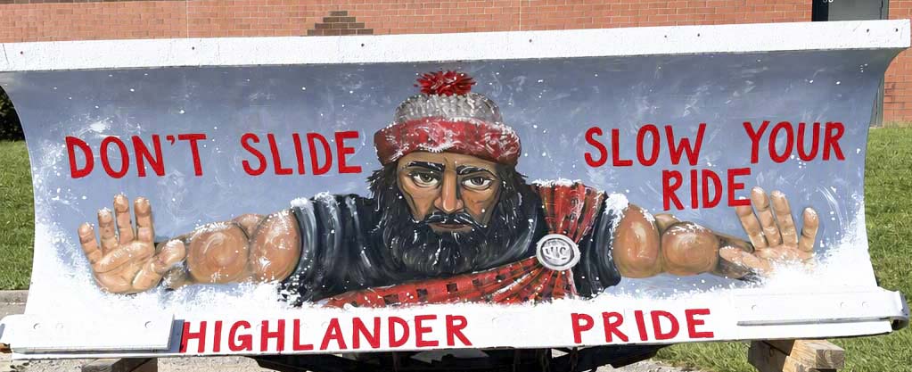 Webster County High School painted plow